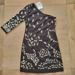 NWT Almatrichi One Shoulder Sequin Dress Size 36, US4